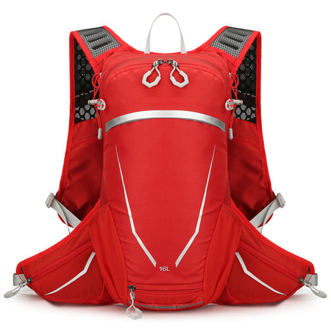 Red Lightweight 16L Outdoor Cycling & Hiking Backpack Water Repellent Nylon Daypack With Reflective Strips Daypacks