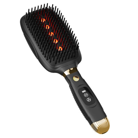 Black Advanced 3 In 1 Scalp & Hair Care Massage Comb Red Light Therapy Ems Microcurrent Vibration Other Massage