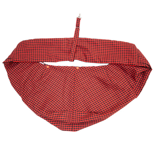 Black And Red Checkered Comfortable Pet Sling Carrier For Small Dogs & Cats Breathable Cotton Bag Hands Free Safety Features Pet Transport