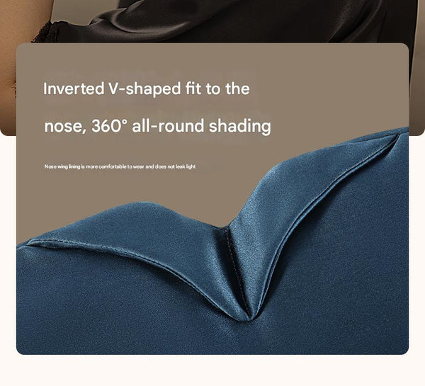 Blue Luxury 19 Momme Mulberry Silk Sleep Mask Total Blackout Comfort Wide Design & Adjustable Strap Sleep Masks