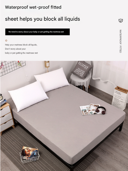 Pink Queen Size Waterproof Fitted Mattress Protector Soft & Breathable Bed Cover Hypoallergenic Deep Pocket (152X190x30cm) Mattress Toppers & Protecto