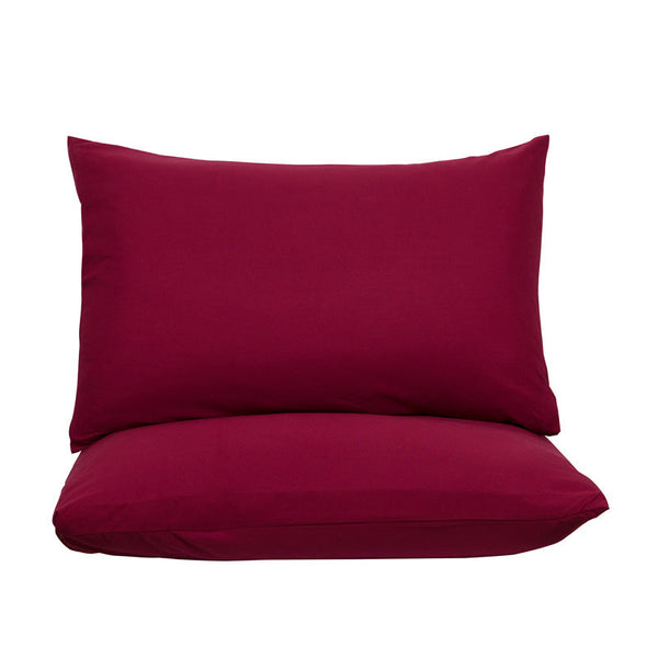 Claret Red Ultra Soft Brushed Waterproof Pillow Protectors (Set Of 2) 50X70cm Stain & Spill Guard For Bed Pillows(Note: Core Included) Pillow Cases