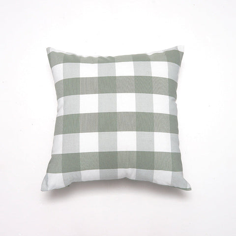 Green Big Plaid Pattern Set Of 2 Decorative 45X45cm Soft Polyester (Inserts Not Included) Cushion Covers