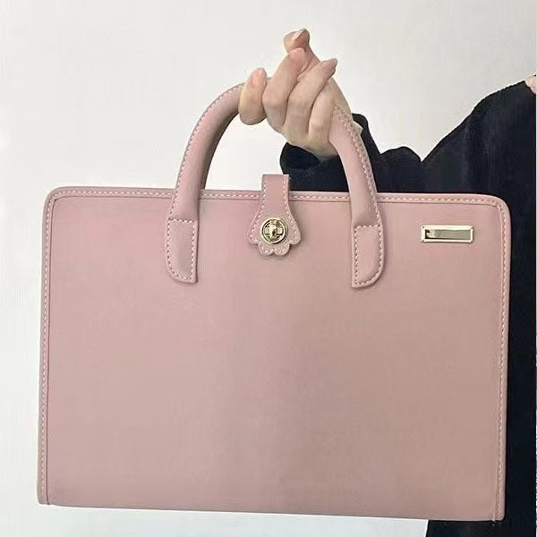 Chic Pink 14 Inch Laptop Handbag Pu Leather Sleeve With Carry Handles & Cooling Vents Laptop Cases & Bags