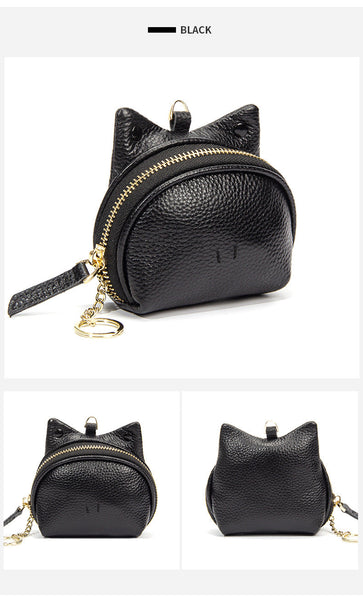 Khaki Leather Frog Design Coin Purse Cute Cartoon Mini Wallet Pouch For Keys Coins With Keyring Wallets