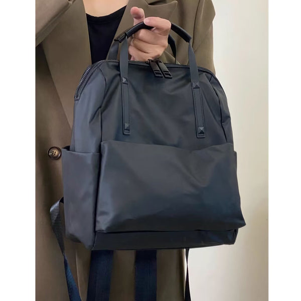 Size Black Stylish Waterproof Nylon Backpack Lightweight Multi Pocket For Travel Commute Daily Use Women's Bags & Handbags