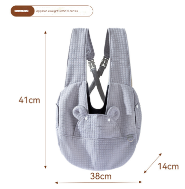 Grey Soft Quilted Pet Carrier Backpack Front Pack For Small Dogs & Cats (Up To 6Kg) | Secure X Straps Breathable Design Pet Transport