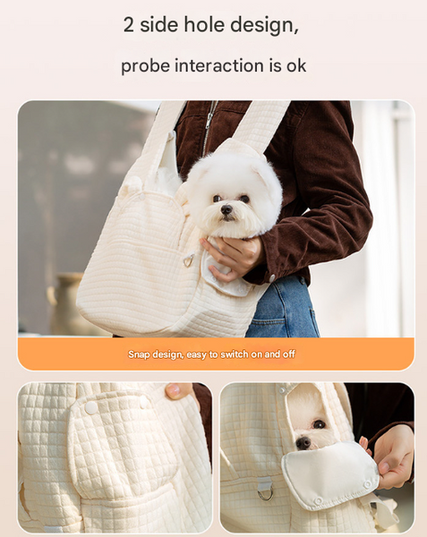 Grey Soft Quilted Pet Carrier Backpack Front Pack For Small Dogs & Cats (Up To 6Kg) | Secure X Straps Breathable Design Pet Transport