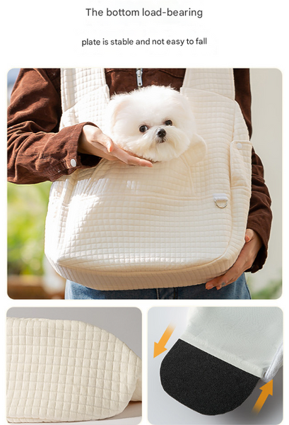 Grey Soft Quilted Pet Carrier Backpack Front Pack For Small Dogs & Cats (Up To 6Kg) | Secure X Straps Breathable Design Pet Transport