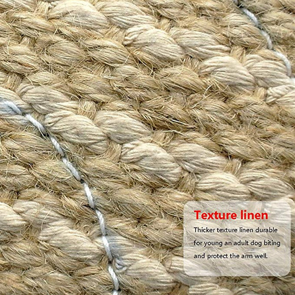 Green And Khaki Heavy Duty Jute Dog Bite Pillow Professional Training Tug Toy With 3 Handles For Schutzhund K9 Agility & Work Dog Toys