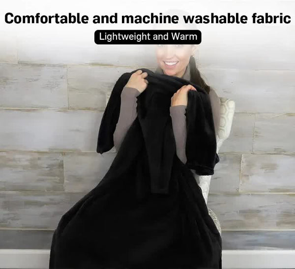 Grey 2 In 1 Plush Travel Blanket & Pillow Set Soft Flannel With Luggage Strap Carabiner (50X60in) Blankets