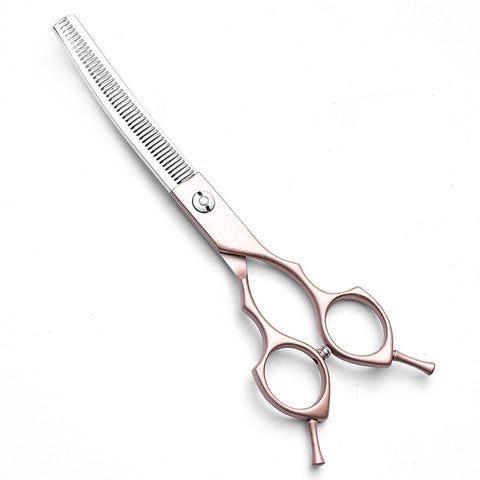 Rose Gold And Silver Professional 6.5 Inch Pet Grooming Thinning Shears 45 Tooth Stainless Steel Texturizing Scissors Dog Grooming