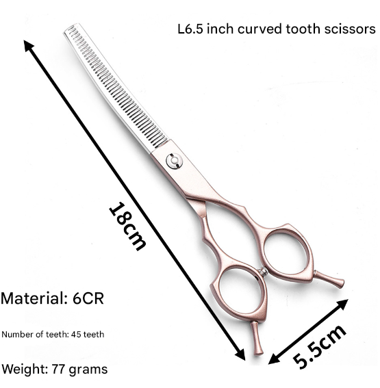 Rose Gold And Silver Professional 6.5 Inch Pet Grooming Thinning Shears 45 Tooth Stainless Steel Texturizing Scissors Dog Grooming
