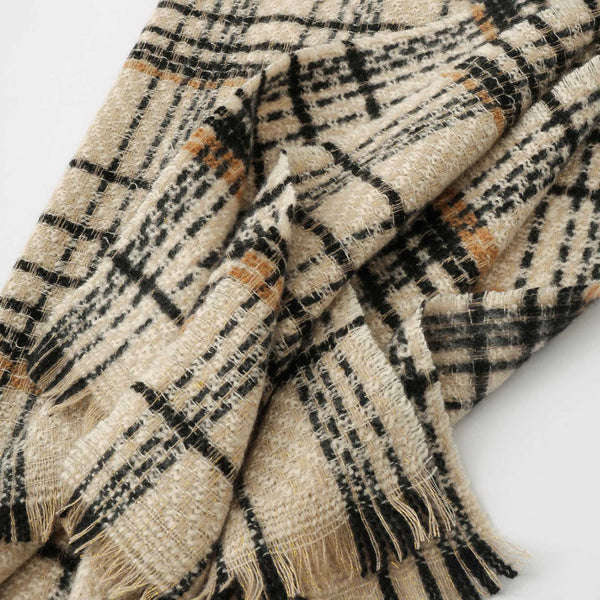 Green Chic Plaid Winter Scarf Large Soft Polyester Shawl Wrap With Tassels Korean Inspired Fashion Scarves & Wraps