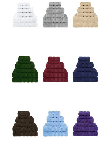 Orange Luxury 6 Piece Combed Cotton Towel Bale Set Ultra Soft & Absorbent Bath Hand Face Towels Towels & Washcloths