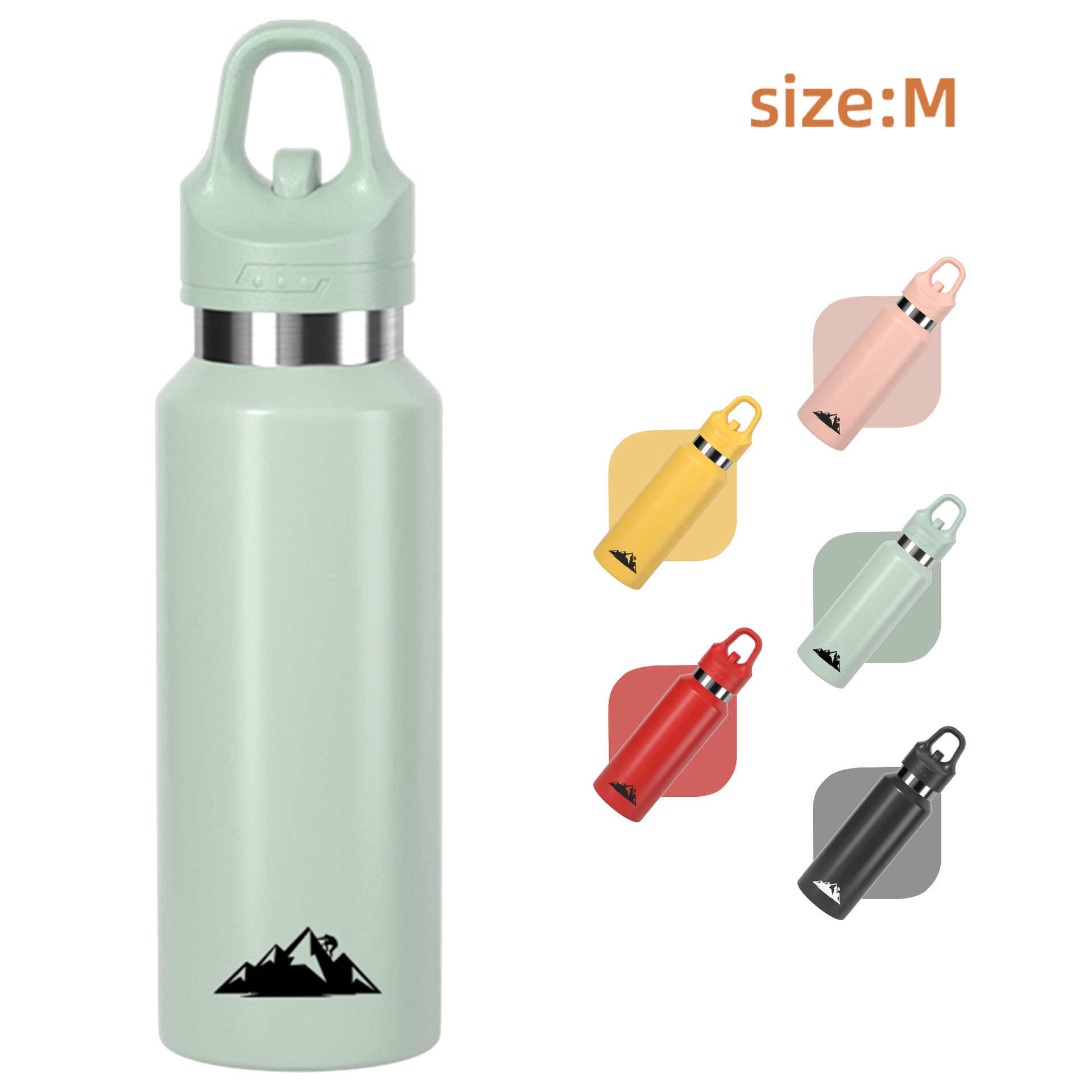 Green 480Ml Insulated Stainless Steel Water Bottle Leakproof One Click Lid Thermal Flask For Hot & Cold Drinks Water Bottles & Vacuum Flasks