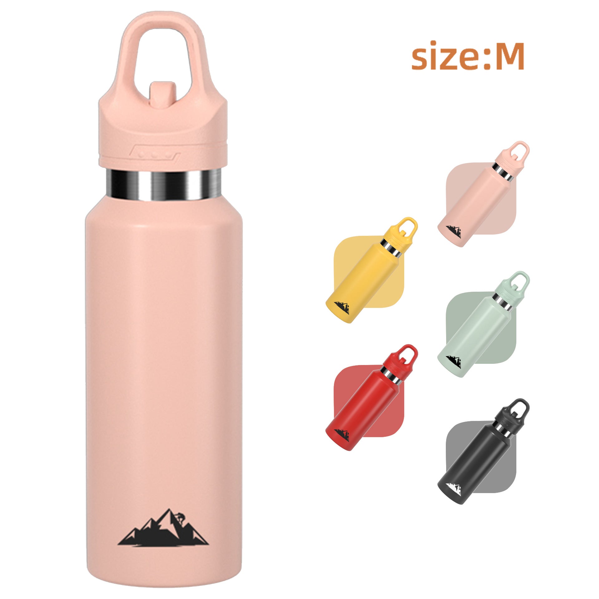 Pink 480Ml Insulated Stainless Steel Water Bottle Leakproof One Click Lid Thermal Flask For Hot & Cold Drinks Water Bottles & Vacuum Flasks