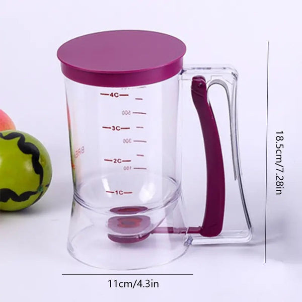 Purple Precision Batter Dispenser With Measurement Marks 900Ml Easy Pour For Pancakes Cupcakes Waffles Other Kitchen Gadgets