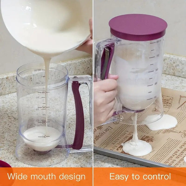 Purple Precision Batter Dispenser With Measurement Marks 900Ml Easy Pour For Pancakes Cupcakes Waffles Other Kitchen Gadgets