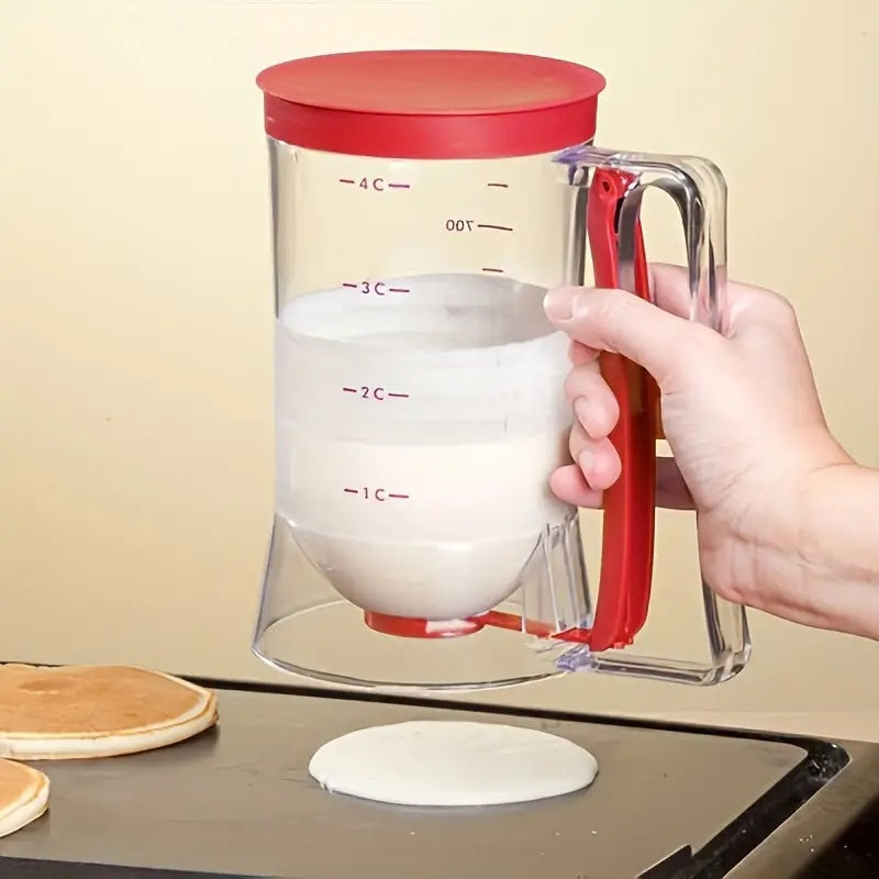 Red Precision Batter Dispenser With Measurement Marks 900Ml Easy Pour For Pancakes Cupcakes & Waffles Other Kitchen Gadgets