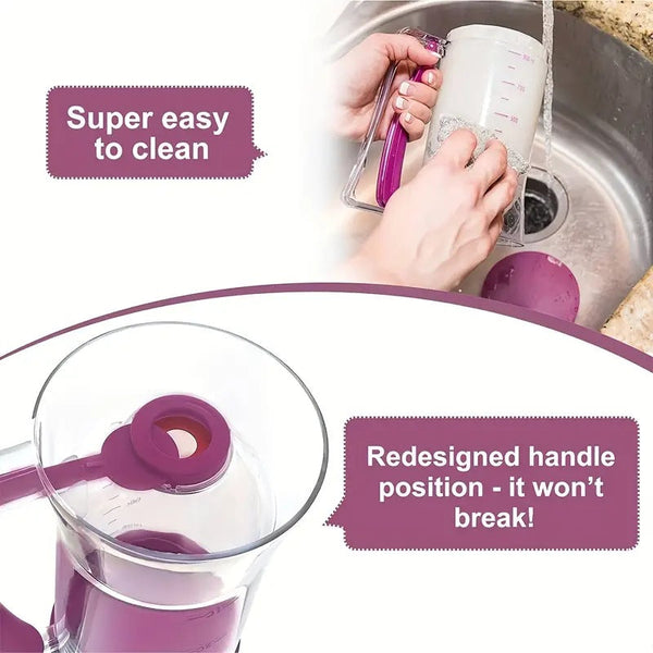 Red Precision Batter Dispenser With Measurement Marks 900Ml Easy Pour For Pancakes Cupcakes & Waffles Other Kitchen Gadgets