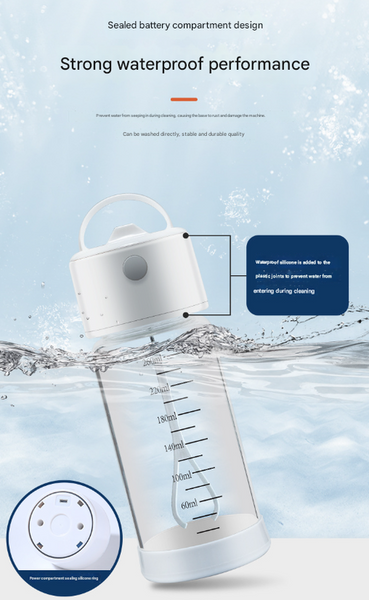 White Electric Self Stirring Mug 300Ml Usb Rechargeable Glass Shaker Bottle Other Kitchen Gadgets