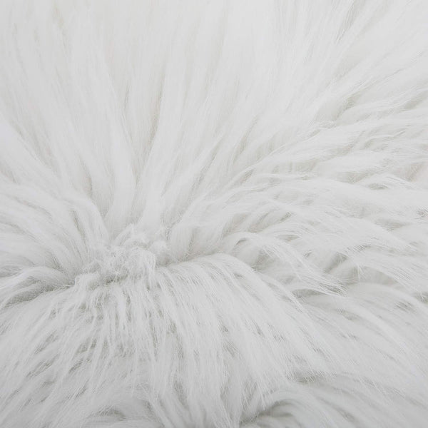 Set Of 2 White Luxurious Long Faux Fur Cushion Covers 45X45cm Pillow Cases