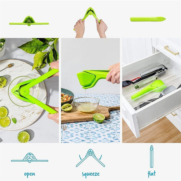 3 Pcs Green Easy Squeeze Manual Citrus Juicer Durable Lemon & Orange Squeezer With Pour Spout Food Grade Pp Manual Juicers