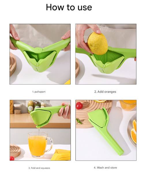 3 Pcs Green Easy Squeeze Manual Citrus Juicer Durable Lemon & Orange Squeezer With Pour Spout Food Grade Pp Manual Juicers