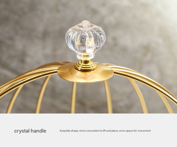 Gold And Black Elegant 2 Tier Birdcage Cosmetic Organizer Wrought Iron Countertop Storage Rack For Skincare Makeup & Jewelry Makeup Bags & Cases