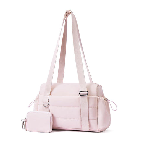 Pink Chic Women's Mini Gym Duffel Bag Lightweight Nylon Shoulder Tote With Wet Pocket Multiple Compartments & Removable Pouch Women's Bags & Handbags