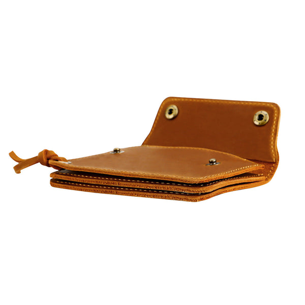 Green Handmade Crazy Horse Leather Wallet Compact Card Holder & Zippered Coin Purse With Snap Closure Wallets