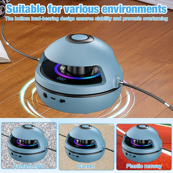 Blue Smart Electric Jump Rope Machine With Bluetooth Music Remote Control & Led Lights Skip Jump Ropes