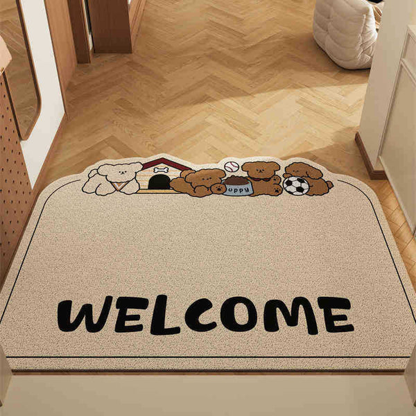 Dog Light Curry Set Of 2 Cartoon Pvc Coil Entrance Mats Non Slip Dirt Trapping Door (50X80cm) Door Mats & Floor Mats
