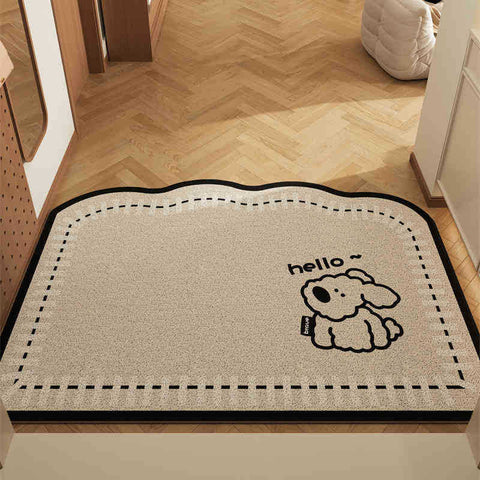 Long Eared Dog Set Of 2 Cartoon Pvc Coil Entrance Mats Non Slip Dirt Trapping Door (50X80cm) Door Mats & Floor Mats