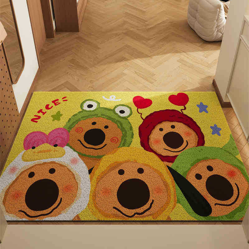 Group Photo Of Dogs Set 2 Cartoon Pvc Coil Entrance Mats Non Slip Dirt Trapping Door (50X80cm) Door Mats & Floor Mats