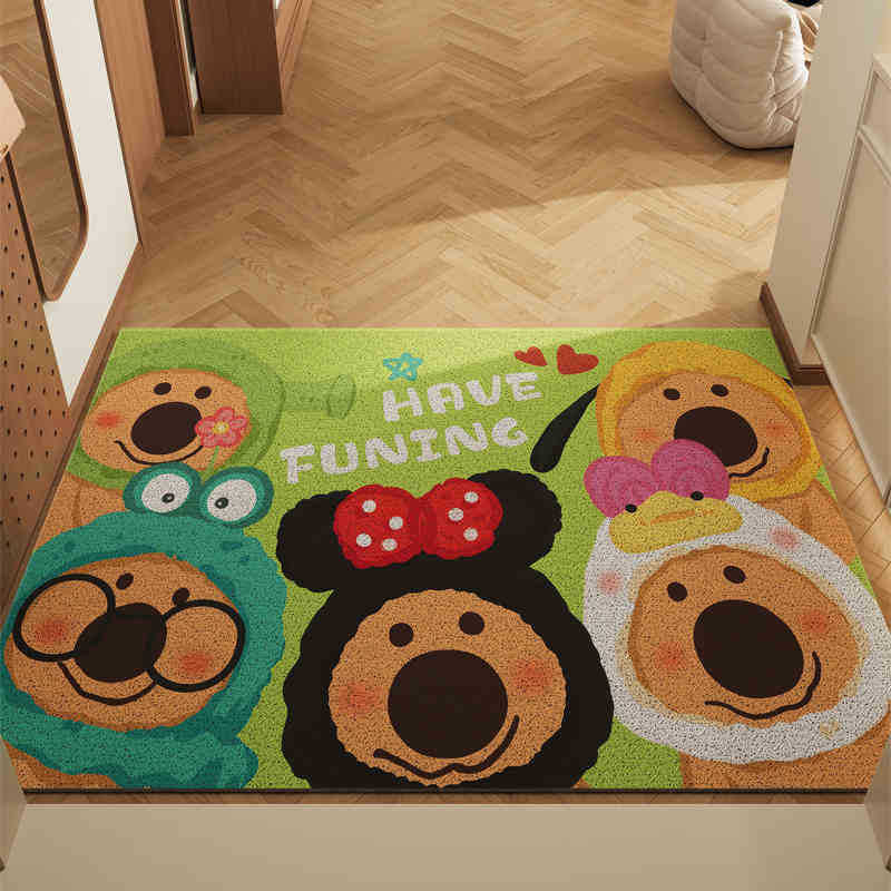 Dog Party Set Of 2 Cartoon Pvc Coil Entrance Mats Non Slip Dirt Trapping Door (50X80cm) Door Mats & Floor Mats
