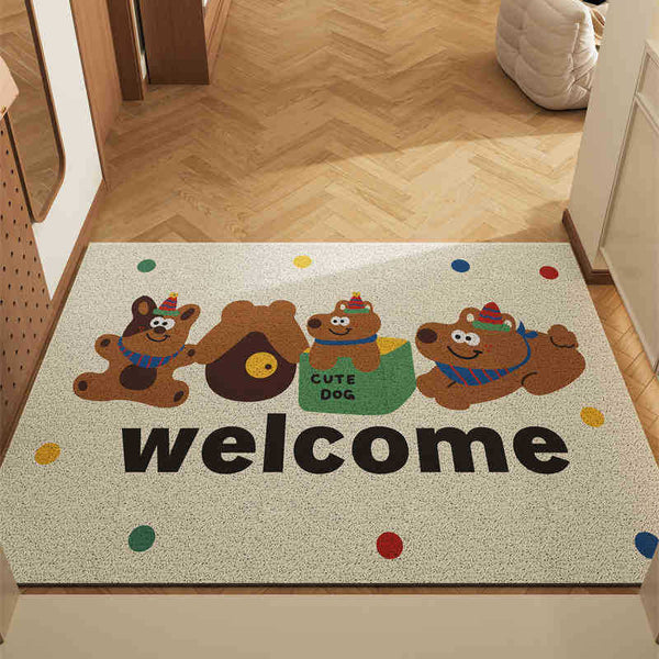 Box Puppy Set Of 2 Cartoon Pvc Coil Entrance Mats Non Slip Dirt Trapping Door (50X80cm) Door Mats & Floor Mats