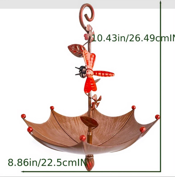 Dragonflies Charming Hanging Umbrella Bird Feeder Decorative Outdoor Garden Accent Feeders