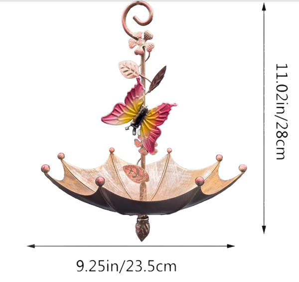 Butterfly Charming Hanging Umbrella Bird Feeder Decorative Outdoor Garden Accent Feeders