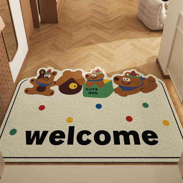 Box Puppy Alien Set Of 2 Cartoon Pvc Coil Entrance Mats Non Slip Dirt Trapping Door (50X80cm) Door Mats & Floor Mats