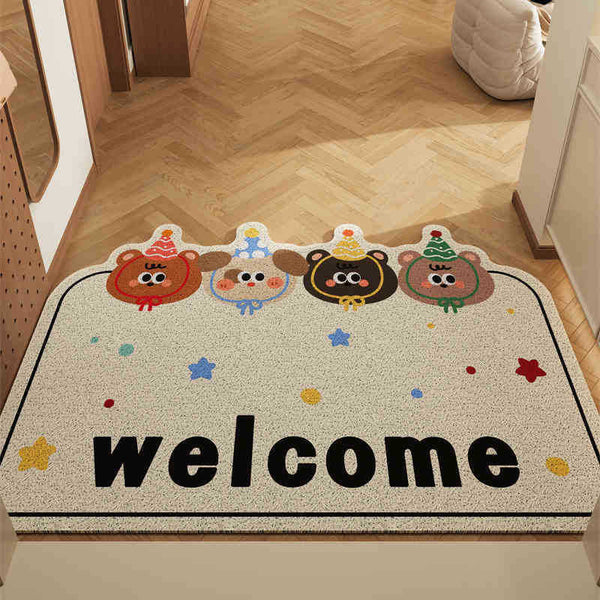 Box Puppy Bear Set Of 2 Cartoon Pvc Coil Entrance Mats Non Slip Dirt Trapping Door (50X80cm) Door Mats & Floor Mats