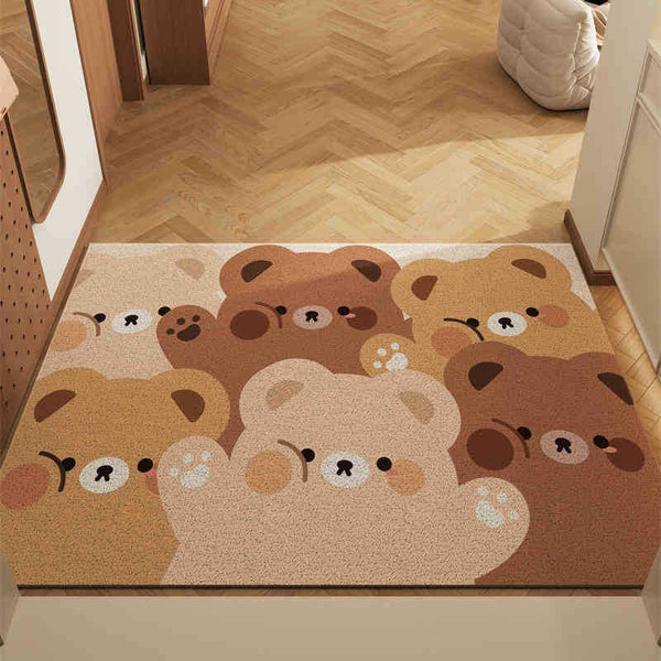 Jumbo Bear Set Of 2 Cartoon Pvc Coil Entrance Mats Non Slip Dirt Trapping Door (50X80cm) Door Mats & Floor Mats
