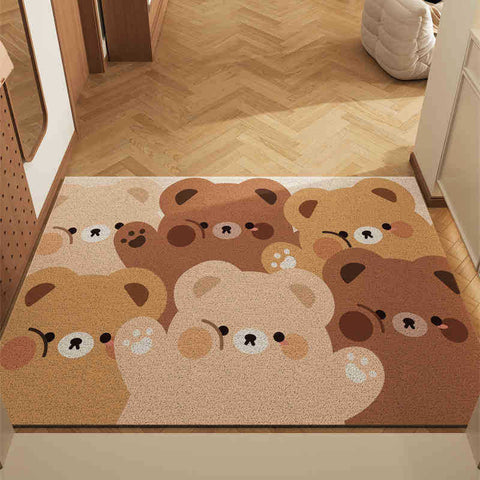 Jumbo Bear Set Of 2 Cartoon Pvc Coil Entrance Mats Non Slip Dirt Trapping Door (50X80cm) Door Mats & Floor Mats