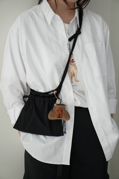 Red 2Pcs Cute Lightweight Drawstring Crossbody Phone Bag Simple Mini Shoulder Pouch (21X22cm) Women's Bags & Handbags