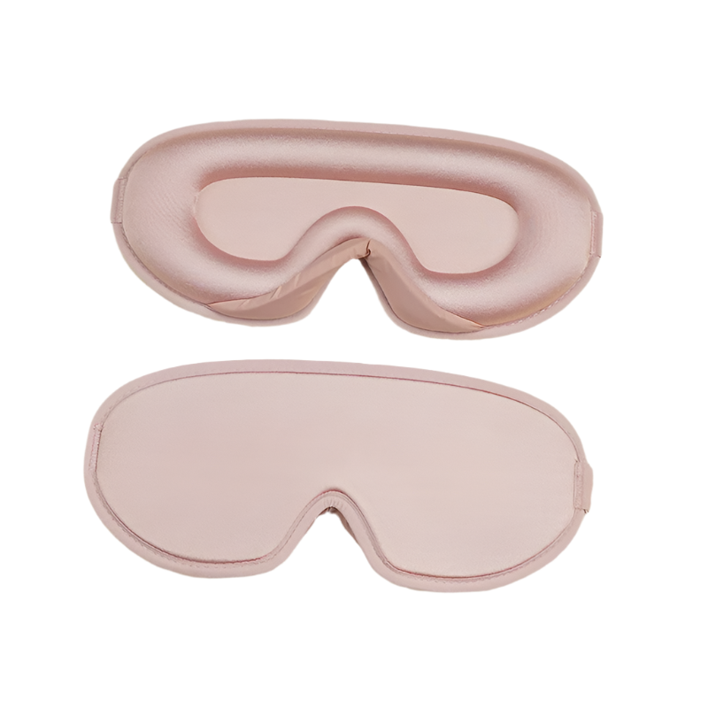 Pink Set Of 2 3D Contoured Sleep Total Blackout Memory Foam Blindfold With Lycra Eye Masks