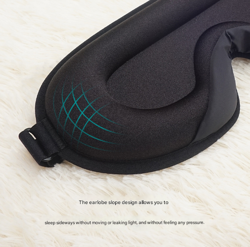 Purple Set Of 2 3D Contoured Sleep Total Blackout Memory Foam Blindfold With Lycra Eye Masks