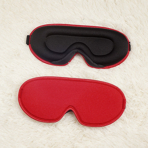 Red Set Of 2 3D Contoured Sleep Total Blackout Memory Foam Blindfold With Lycra Eye Masks