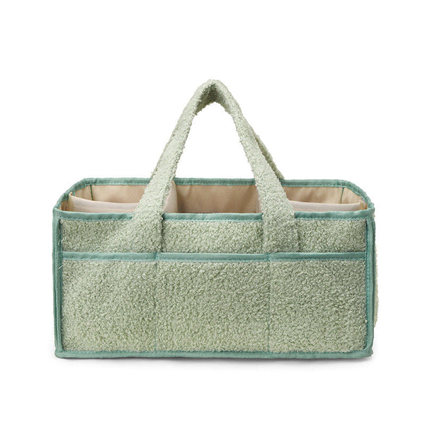 Green Large Plush Nappy Caddy Organizer Portable Diaper Storage Bin & Nursery Tote Bag Carriers Slings & Backpacks