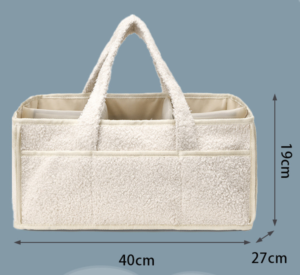 Green Large Plush Nappy Caddy Organizer Portable Diaper Storage Bin & Nursery Tote Bag Carriers Slings & Backpacks